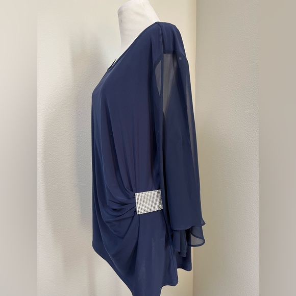 Dress Barn Woman’s Blouse in royal blue with rhinestones - Picture 2 of 6